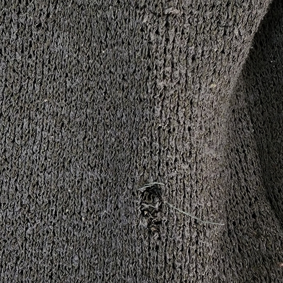 Sparkle and Fade Drop Shoulder Sheer Sleeve Navy Blouse M/L - Picture 8 of 8